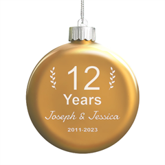 Personalized Love Year Anniversary Name - LED Glass Round Ornament