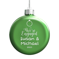 Personalized We are engaged couple Name - LED Glass Round Ornament