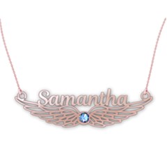 Personalized Name Wing - 925 Sterling Silver Pendant Necklace