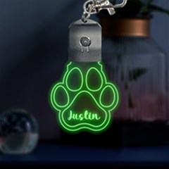 Personalized Dog Cat Pet Footprint Name - LED Key Chain