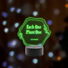 Personalized Text Flower Frame - Remote LED Acrylic Message Display (Black Round Stand) 