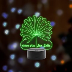Personalized Names Plants - Remote LED Acrylic Message Display (Black Round Stand) 