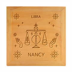 Personalized Horoscope Zodiac Star Name - Wood Photo Frame Cube