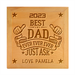 Personalized Best Dad Ever Name - Wood Photo Frame Cube