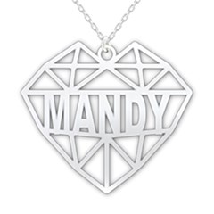 Personalized Name Heart Pattern 3 - 925 Sterling Silver Pendant Necklace