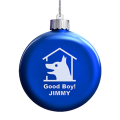Personalized Name Dog Houes - LED Glass Round Ornament