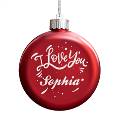 Personalized Name Font - LED Glass Round Ornament