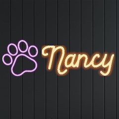 Personalized Cat Footprint Name - Neon Signs and Lights