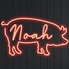 Personalized Pig Shape Name - Neon Signs and Lights