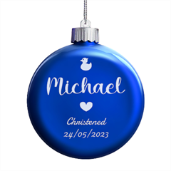 Personalized New Birth Baby Any text Name - LED Glass Round Ornament