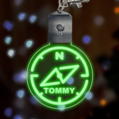Personalized Name Circle Compass - Multicolor LED Acrylic Ornament