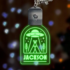 Personalized Name UFO Camping - Multicolor LED Acrylic Ornament