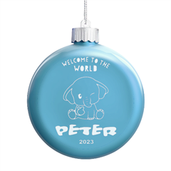 Personalized Welcome to the World Name - LED Glass Round Ornament