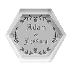 Personalized Heart Wedding - Hexagon Wood Jewelry Box