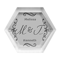 Personalized Initial Wedding Name - Hexagon Wood Jewelry Box