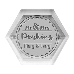 Personalized Couple Family Name - Hexagon Wood Jewelry Box