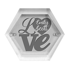 Personalized Love Anniversary Date Name - Hexagon Wood Jewelry Box