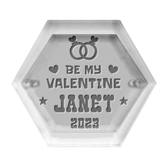 Personalized Be My Valentine Name - Hexagon Wood Jewelry Box