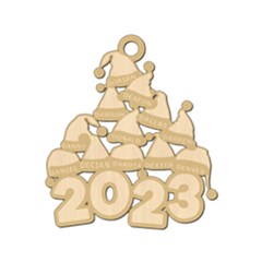 Personalized 12 Names Santa Hats Family 2023 - Wood Ornament