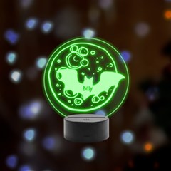 halloween - Remote LED Acrylic Message Display (Black Round Stand) 