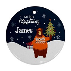 Christmas Bear - Ornament (Round)