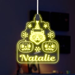 Personalized Halloween Cat Pumpkin Name - LED Acrylic Ornament