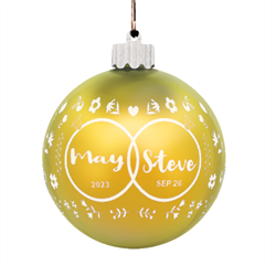 Personalized Wedding Couple Date Name - LED Glass Sphere Ornament