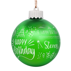 Personalized Happy Birthday Name - LED Glass Sphere Ornament