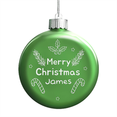 Merry Christmas - LED Glass Round Ornament