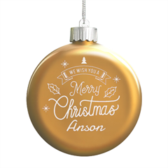 We Wish You A Merry Christmas - LED Glass Round Ornament