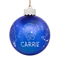 Personalized Merry Christmas Snowman Name - LED Glass Sphere Ornament
