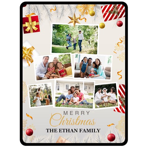 Christmas Tree Family Photo Large Blanket By Joe 80 x60  Blanket Front