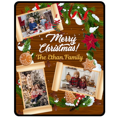 Christmas Family Photo Medium Blanket By Joe 60 x50  Blanket Front