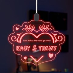 Happy Valentine Flower Frame - LED Acrylic Ornament