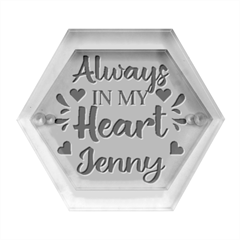 Personalized Couple Love Name Hexagon Wood Jewelry Box