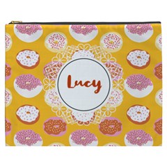 Personalized Donut Pattern Name Cosmetic Bag - Cosmetic Bag (XXXL)
