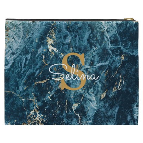 Personalized Marble Name Cosmetic Bag By Joe Back