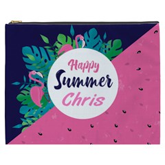 Personalized Summer Tropical Name Cosmetic Bag - Cosmetic Bag (XXXL)