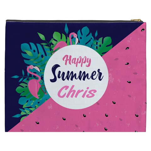 Personalized Summer Tropical Name Cosmetic Bag By Joe Back