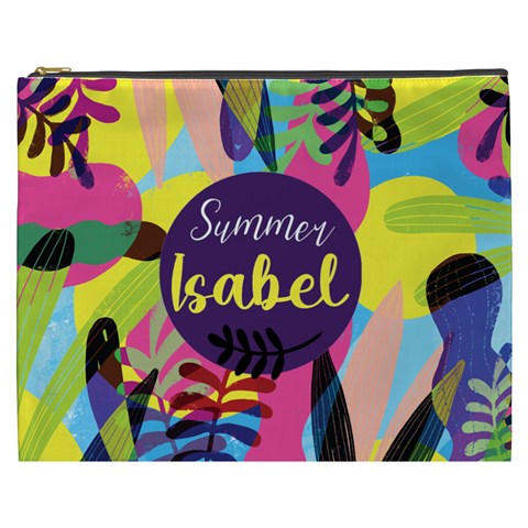 Personalized Summer Tropical Name Cosmetic Bag By Joe Front