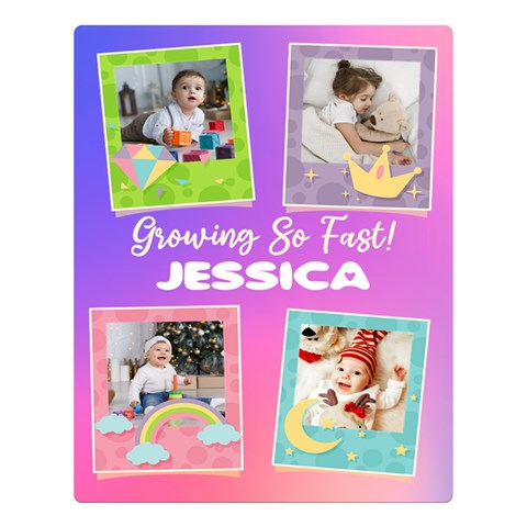 Personalized Baby Photo Name Large Blanket By Joe 80 x60  Blanket Front