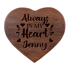 Personalized Couple Love Name Heart Wood Jewelry Box