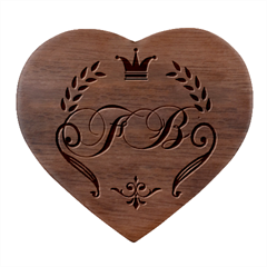 Personalized Initial Heart Wood Jewelry Box