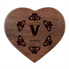 Personalized Initial Name Heart Wood Jewelry Box