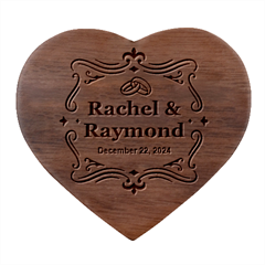 Personalized Wedding Name Heart Wood Jewelry Box
