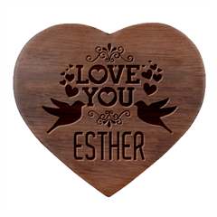 Personalized Love You Name Heart Wood Jewelry Box