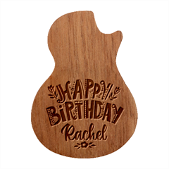 Personalized Happy Birthday Name Guitar Picks Set - Guitar Shape Wood Guitar Pick Holder Case And Picks Set