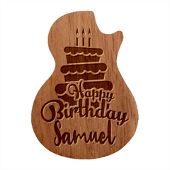Personalized Happy Birthday Name Guitar Picks Set - Guitar Shape Wood Guitar Pick Holder Case And Picks Set