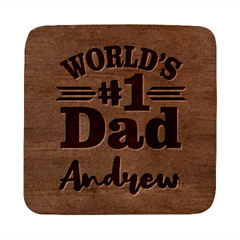 Personalized World Number 1 Dad Name Guitar Picks Set - Square Wood Guitar Pick Holder Case And Picks Set