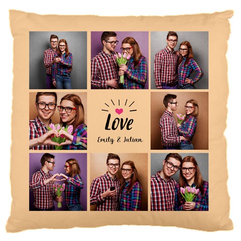 Personalized Love Photo Name Baby Flannel Cushion By Joe Front
